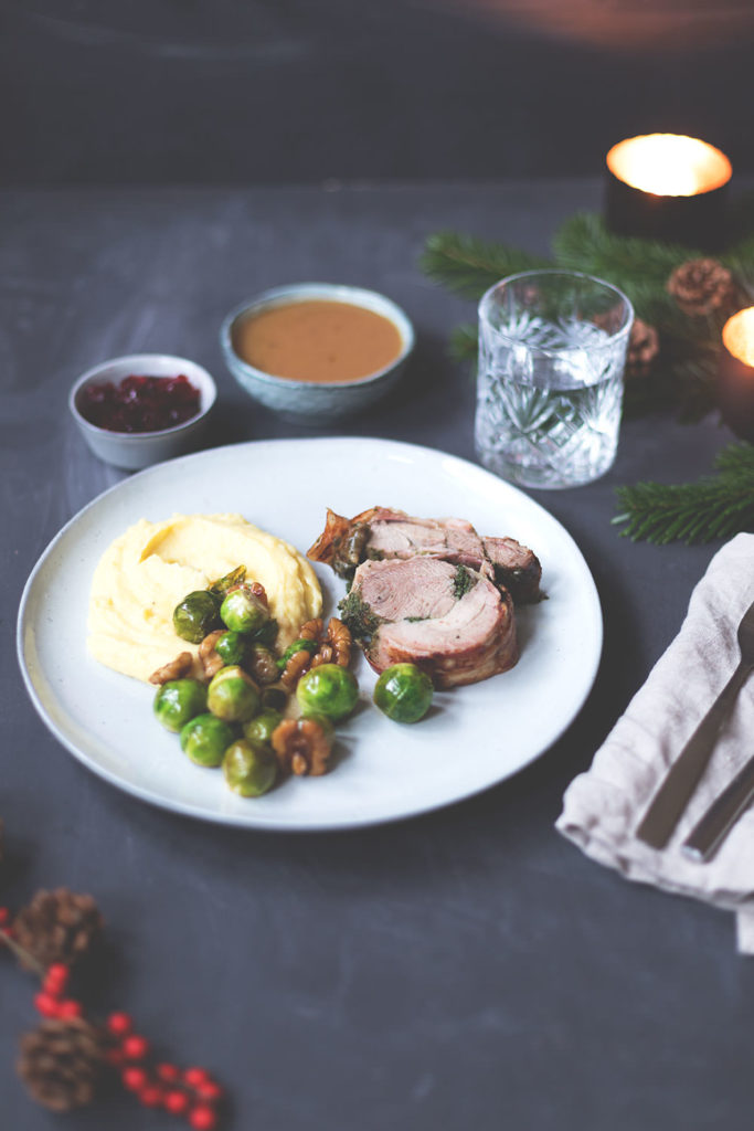 Weihnachtsmenü 2017 Hauptgang TruthahnRollbraten mit Gravy und