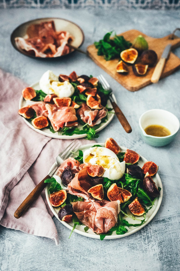 Marinierte Feigen mit Parmaschinken, Rucola und Burrata - moey&amp;#39;s ...